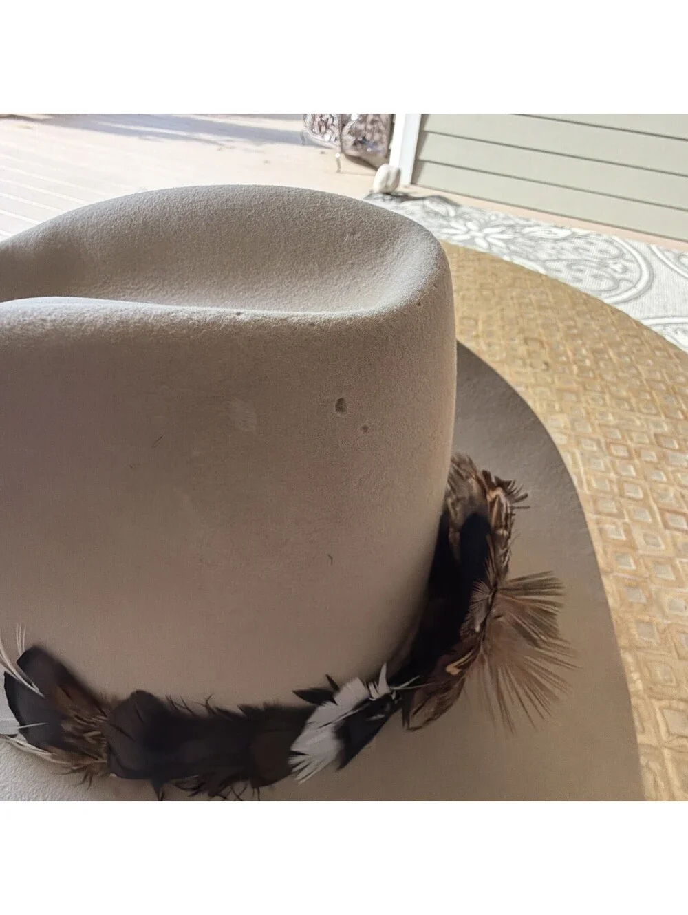 John B. Stetson Mens Tan Wide Brim Western Cowboy Hat Size 7 1/4
